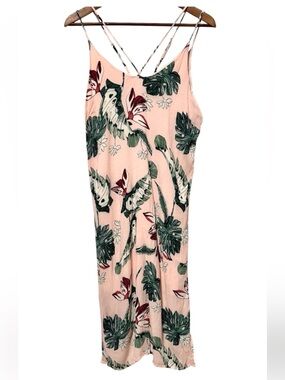 LUSH Tropical Palm Strappy Maxi Dress Resortcore Coquette Boho Vacation